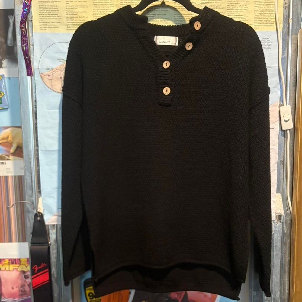 Zenana Women's Button Sweater